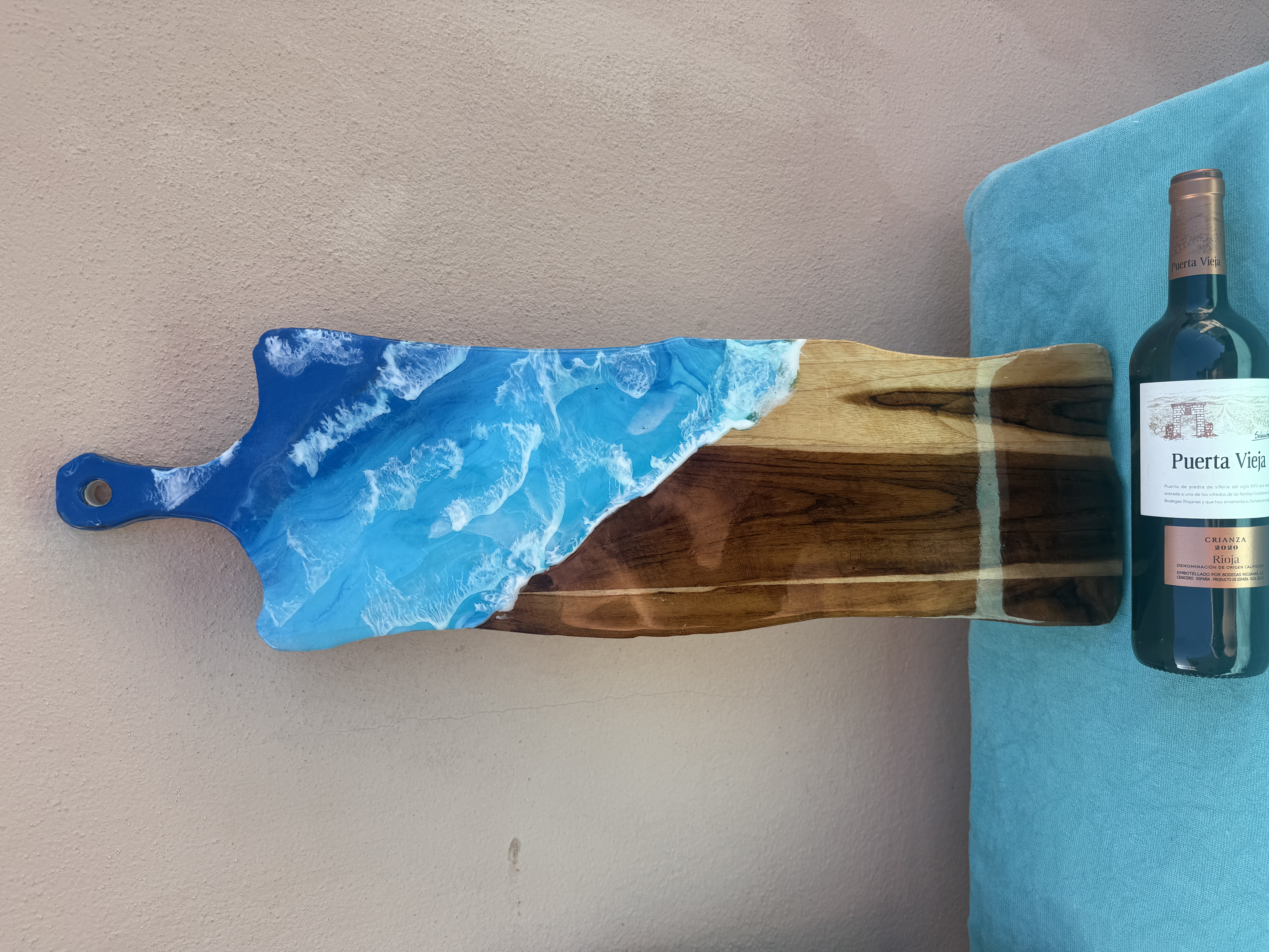 Tabla de Cortar (Juego de 3) con olas del mar con resina epoxi 
