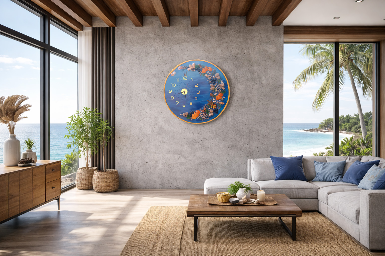 Reloj de pared fondo del mar